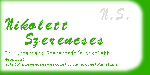 nikolett szerencses business card